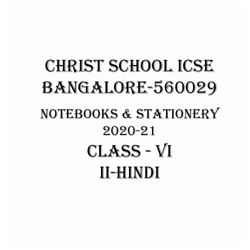 CHRIST ICSE-6-STD-II HINDI- BOOKS & STATIONERY