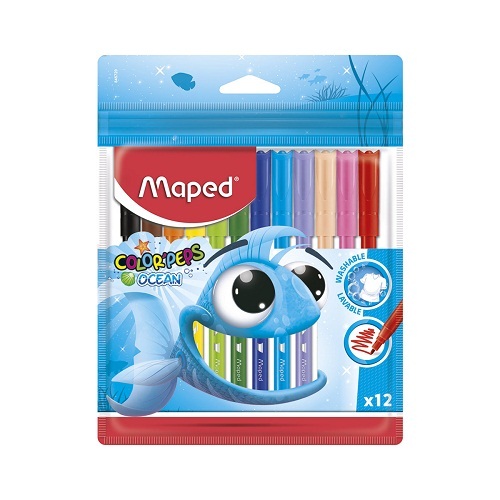 Maped Color'peps Felt Tip Pens Ocean Pulse 12 Shades Set