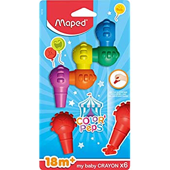 Maped Color'peps Plasticlean - Plastic Crayons X 6 Baby Crayons