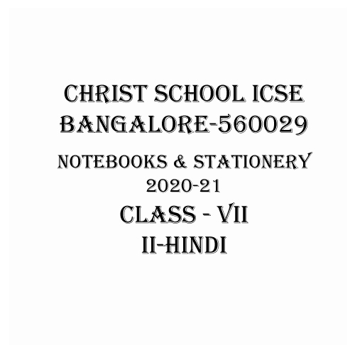 CHRIST ICSE-7-STD-II HINDI- BOOKS & STATIONERY