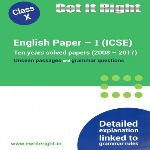 Get It Right  English Paper  1 ( ICSE)  10