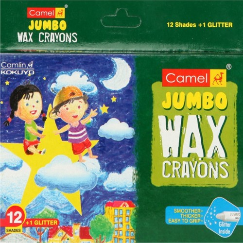 Camel Jumbo Wax Crayons 12 Shades