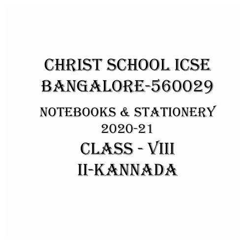 CHRIST ICSE-8-STD-II KANNADA- BOOKS & STATIONERY