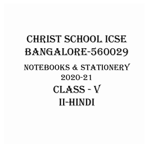 CHRIST ICSE-5-STD -II HINDI- BOOKS & STATIONERY