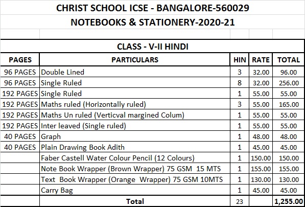 CHRIST ICSE-5 TH-II HINDI